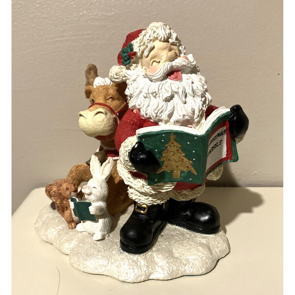 1996 Winkle's Wonderland WINKING SANTA, Reindeer, Bunny and Squirrel Figurine